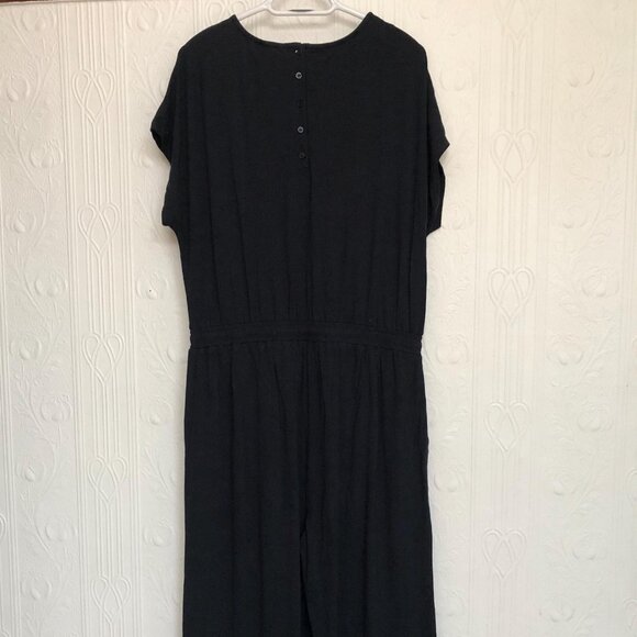 Thought sustainable British clothing navy bamboo jersey jumpsuit, size 12 - Picture 3 of 3